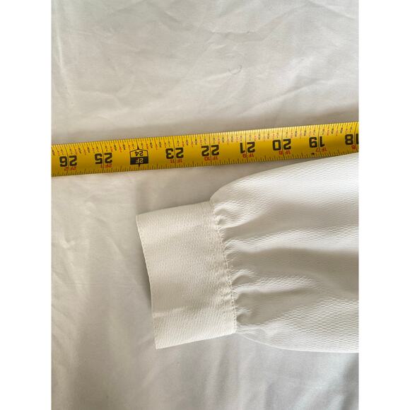 Allison Daley Blouse 16 White Black Embroidered Floral Top Minimalist Classic - Picture 9 of 9